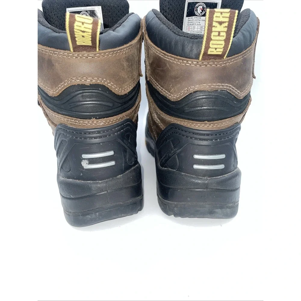 Rock Rooster Men Brown Steel Toe Boots Size 13 Slip‎ Water Resistant Industrial